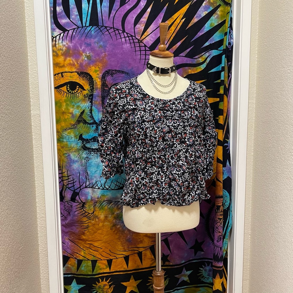 🌈 Lovely casual floral blouse - Picture 3 of 11